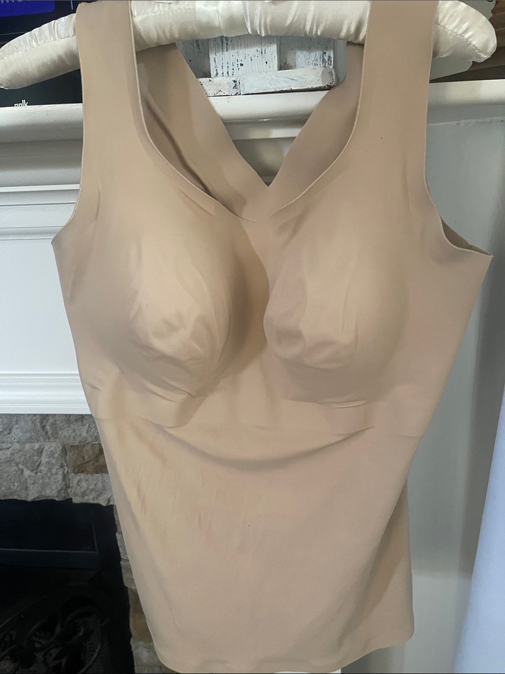 Evelyn & Bobbie Seamless Nude Shaping Tank with Built-In Bra- XL